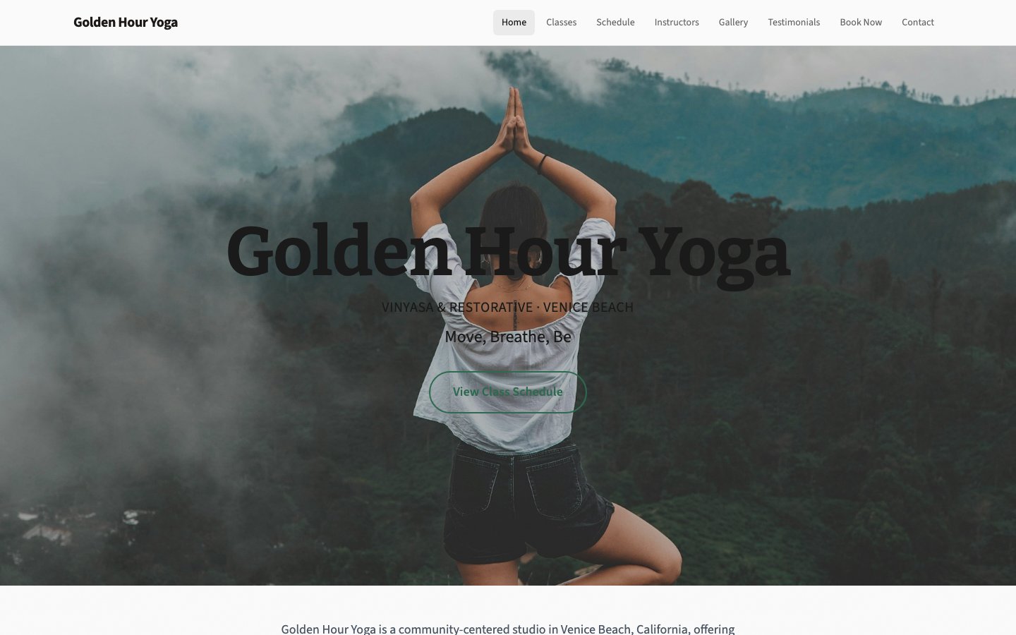 golden-hour-yoga site preview