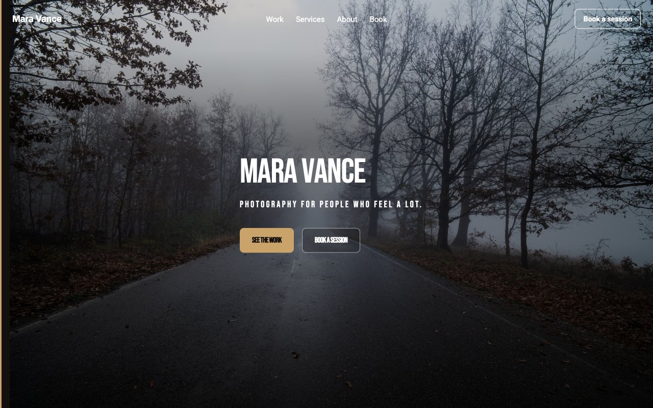 Sample Photographers website built with Stedda